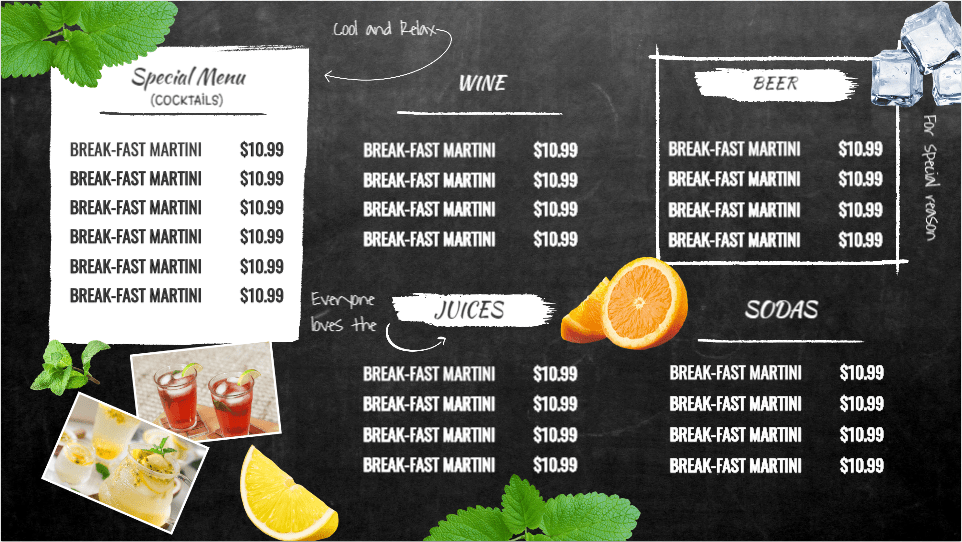 Capturing1 Cool & Relax Special Menu